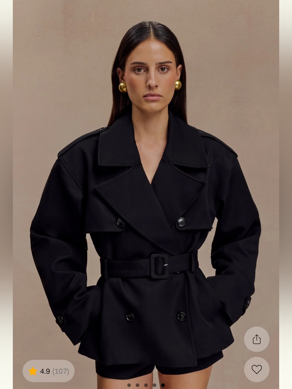 MESHKI Alden short trench jacket
